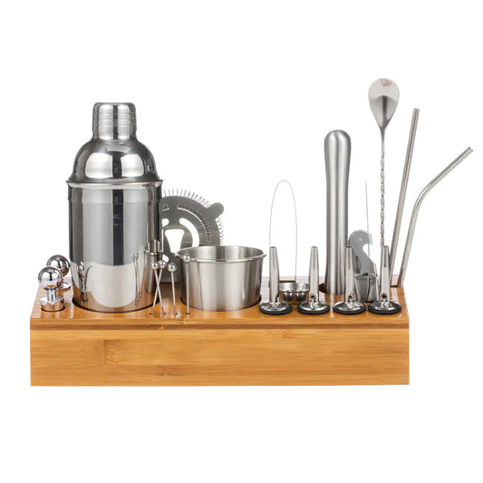 22-Piece Household Cocktail Shaker Set with Stand